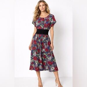 GIANNI VERSACE Vintage Floral Midi Dress